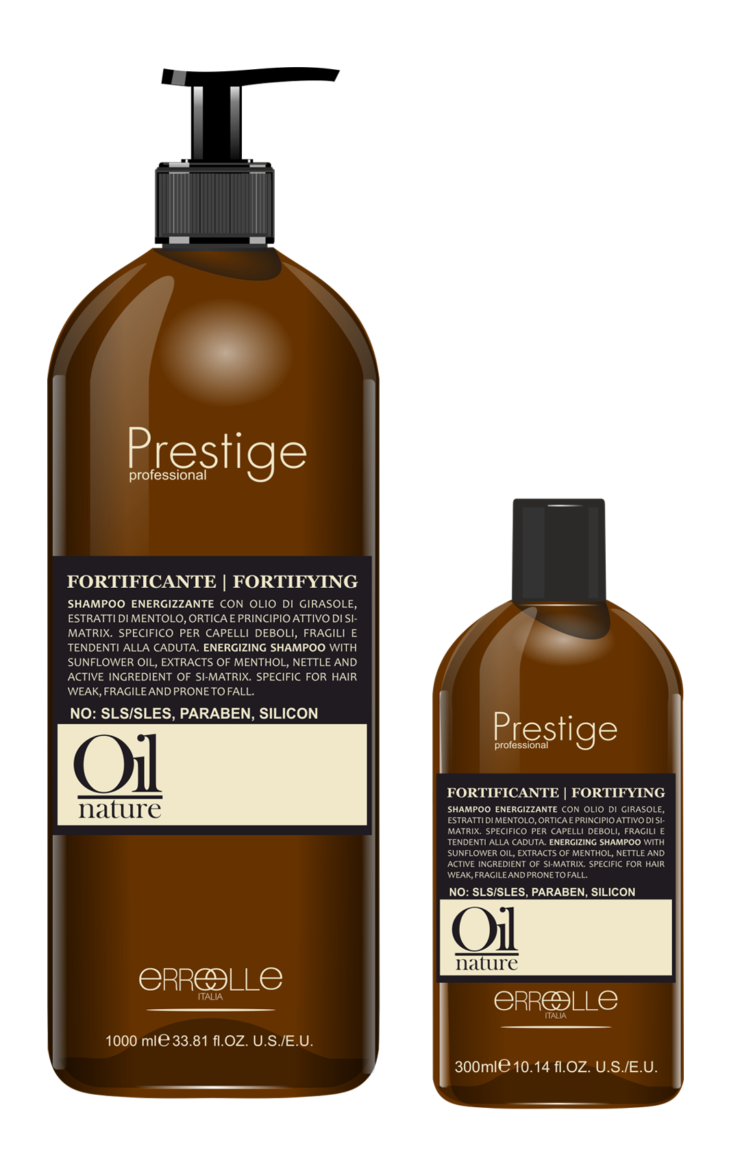 Prestige Professional Fortifying energizuojantį šampūną nuo plaukų slinkimo: